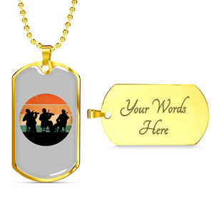 Musician Necklace Musicians Personalized Engraved Gold Dog Tag Necklace Custom